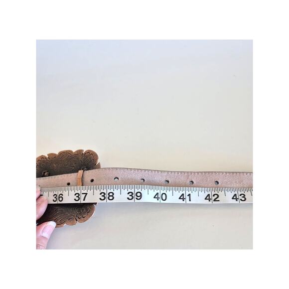 Angel Ranch Womens Sz Large Concho Belt Brown Leather Copper Tone Western NWT - Picture 6 of 6